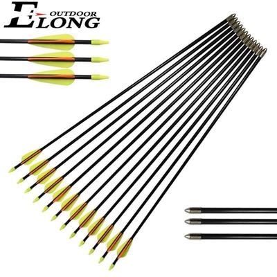 Black Color Shaft Arrow Fiberglass Arrows for Recurve Bow Sights