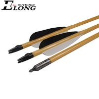 Wooden Arrow Turkey Feather Field Point Tradtional Bow Hunting Shooting Outdoor Archery Bow