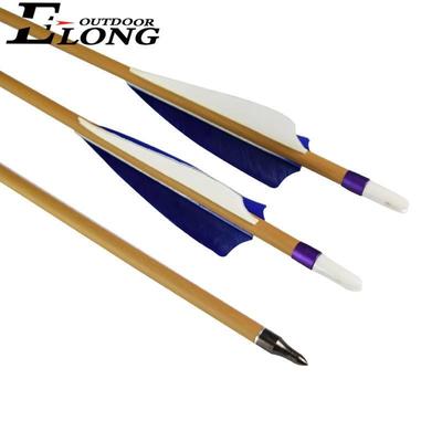 30" SP500 Purple Carbon Arrow with Real Feather & Changeable Arrow Head for Archery Outdoor Sport