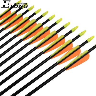 28inch Fiberglass Arrow Orange Color Plastic Vanes Nock Bullet Point for Recurve Bows Archery Sports