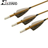 High Performance 30 Inch Carbon Arrows With Real Feather Changeable Arrowhead Archery Hunting Arrows