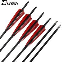 Black Color Fiberglass Arrow with Turkey Feather Vanes for Outdoor Hunting