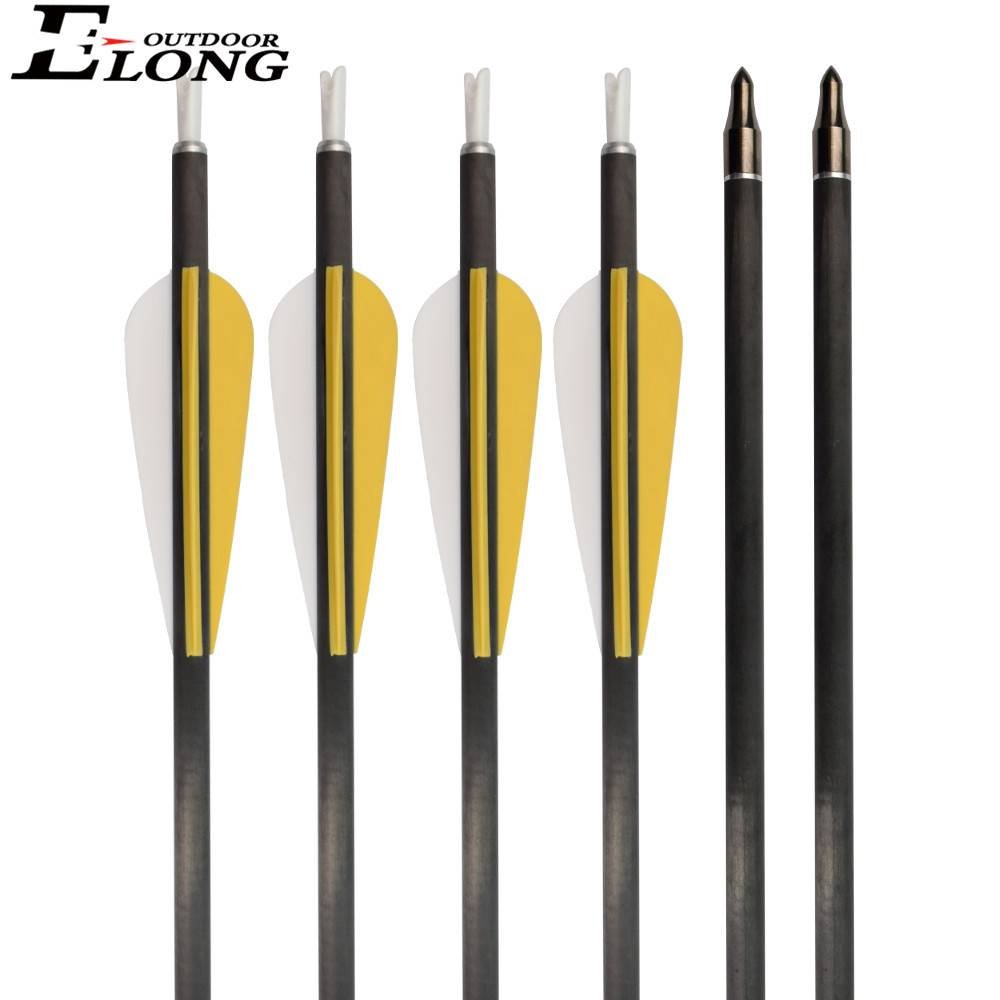 30 Inch Pure Carbon Arrows ID6.2mm Sp400-600 Carbon Arrow For Hunting Outdoor Archery