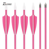 New Pink Color Archery Fiberglass Youth Arrow With Plastic Vane For Archery Bow Shooting
