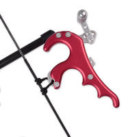 4 Finger Grip Caliper Release Aid Aluminum Alloy Red Release For Compound Bow Hunting