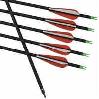 Hot Sale 30" O.D.7.8MM Roll Fiberglass Arrows With Vane&Screw Point For Outdoor Archery Bow
