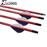 Spine 400 Red Col Carbon Arrows Tube With Fletching & Screw Points For Outdoor Archery Hunting