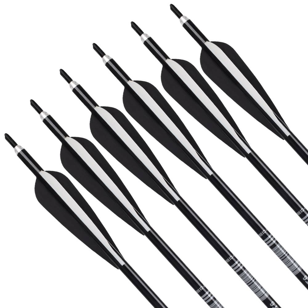 Black Aluminum Shaft  Aluminum Arrows With Plastic Vanes