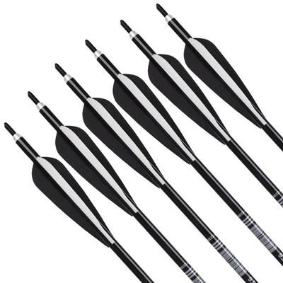 Black Aluminum Shaft  Aluminum Arrows With Plastic Vanes